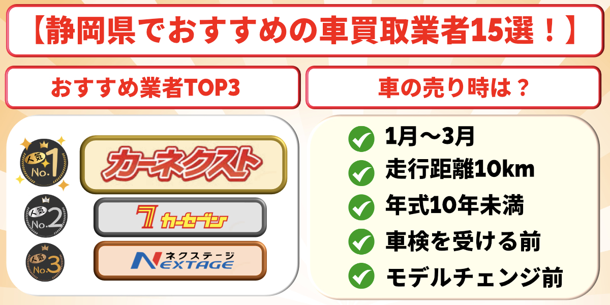 静岡県の車買取におすすめの業者16選！評判や口コミが良い店舗はどこ？