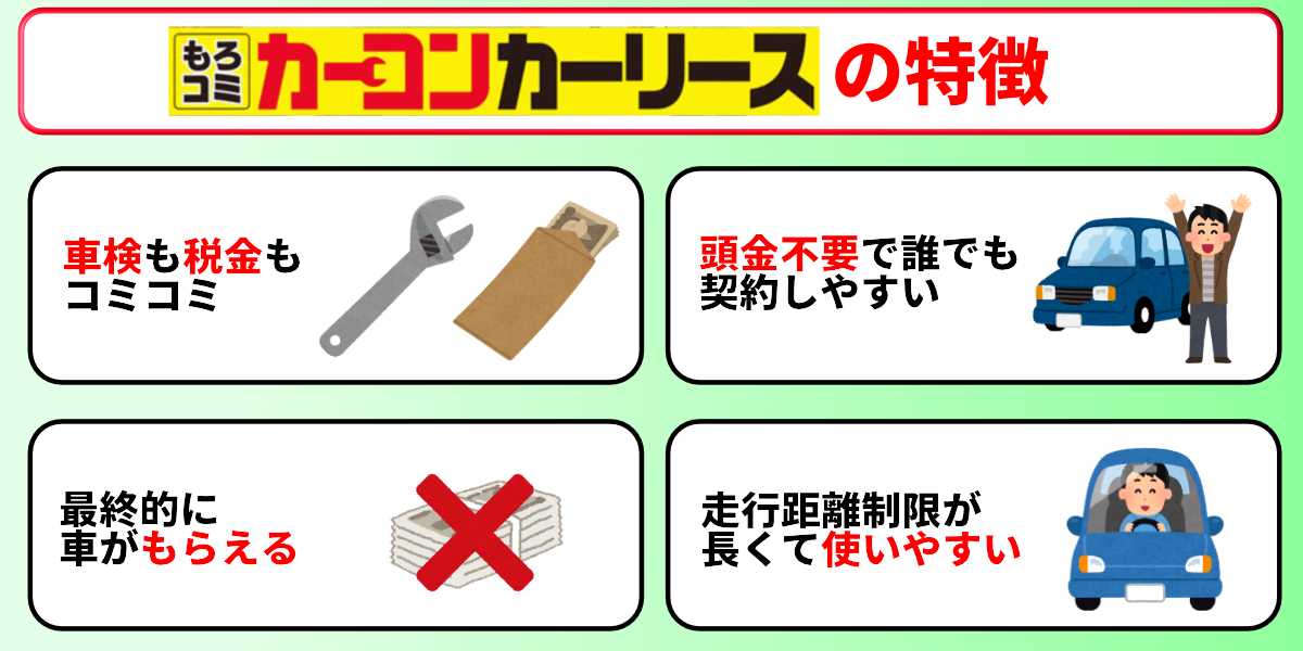 カーコンカーリース 評判 特徴