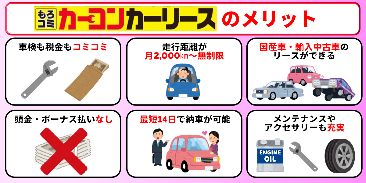 カーコンカーリース 評判 メリット