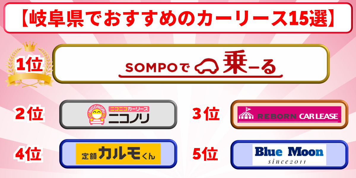 岐阜 カーリース おすすめ ランキング