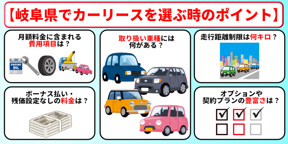 カーリース 岐阜 選び方