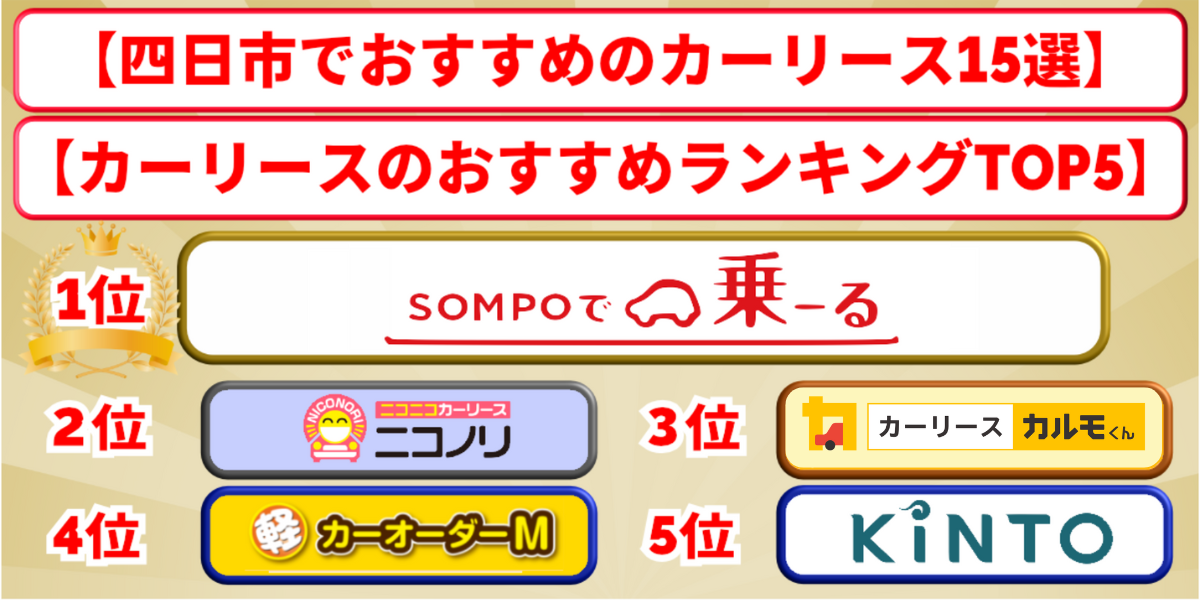 四日市 カーリース おすすめ ランキング