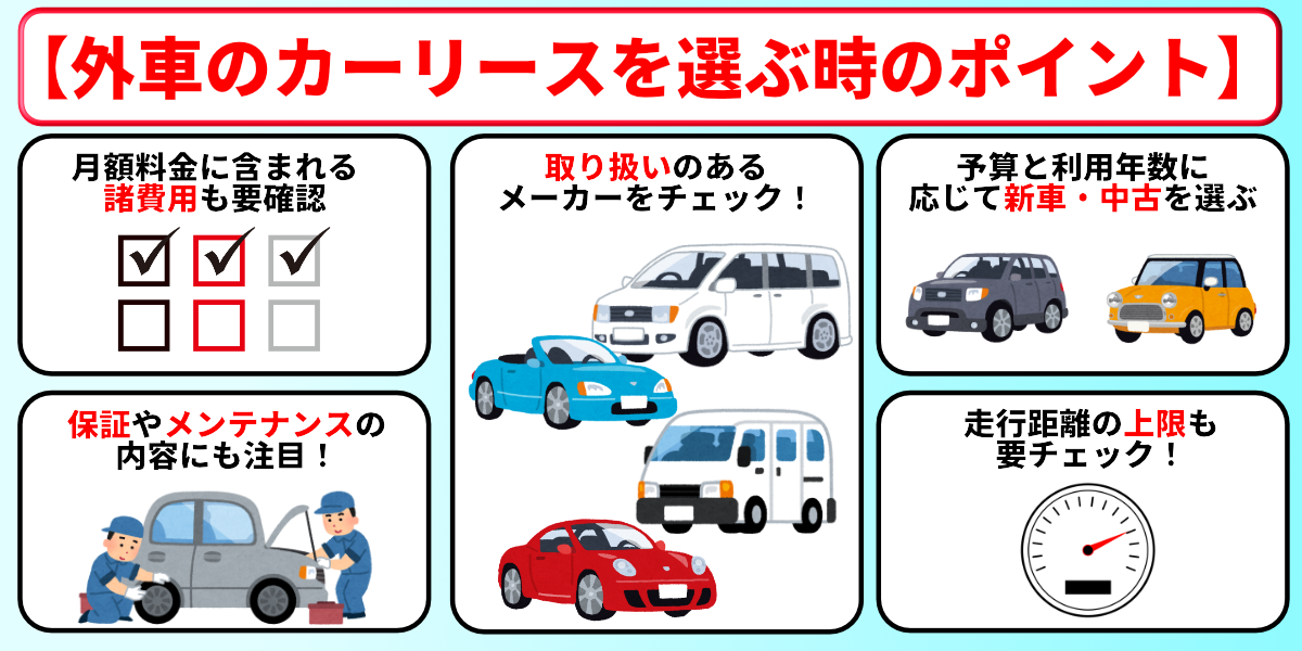 外車 輸入車 カーリース 選び方
