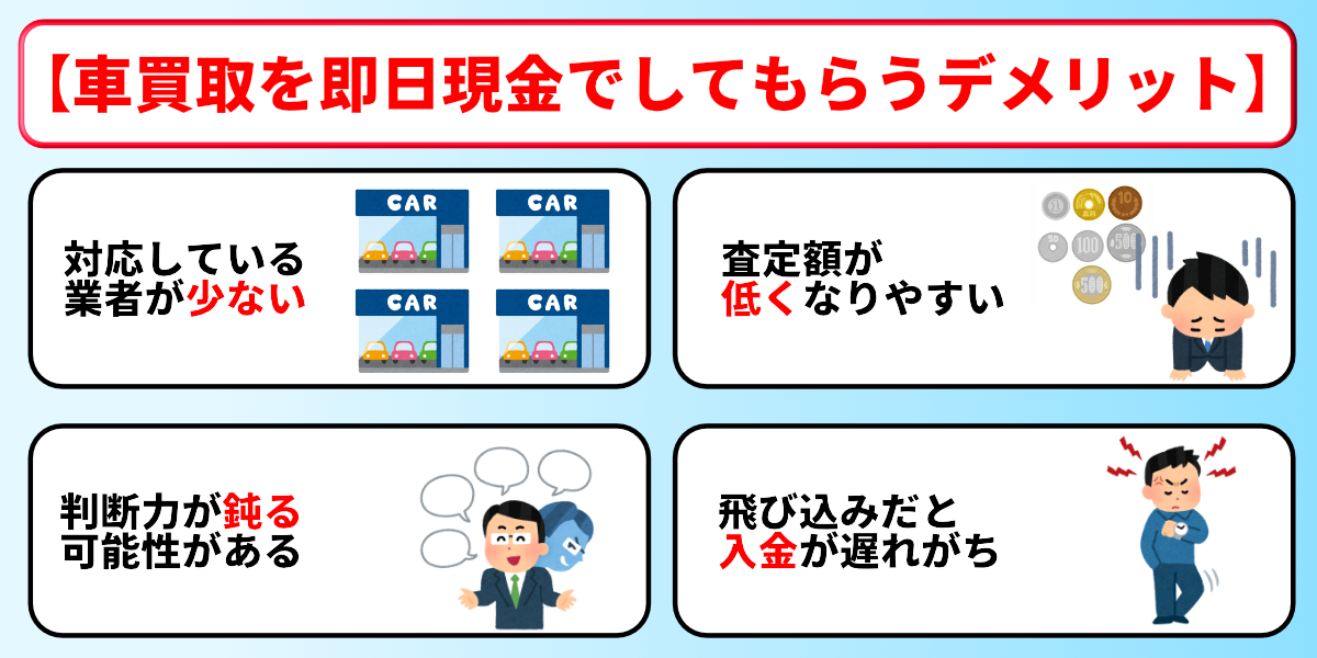 車買取 即金 デメリット