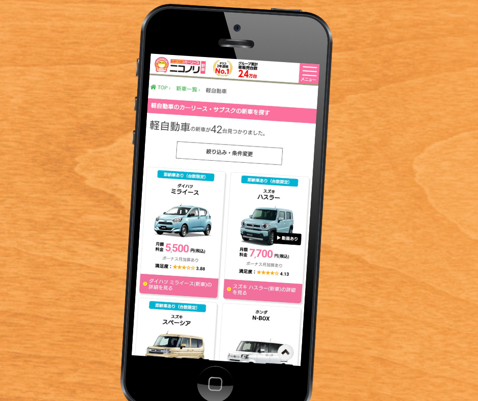 軽自動車 カーリース 5000円 ニコノリ