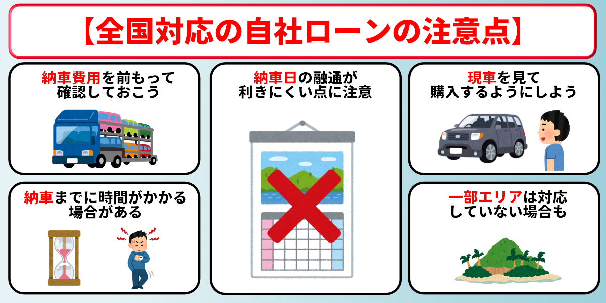 自社ローン 全国対応 注意点