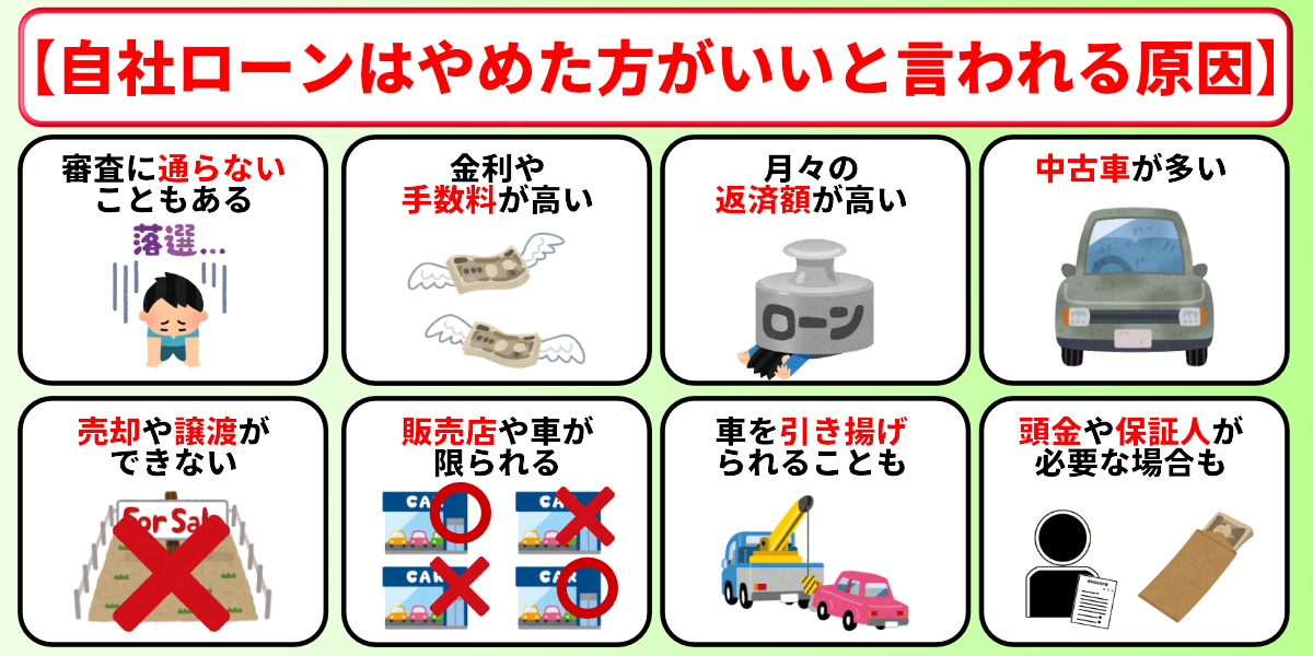 自社ローン やめた方がいい 原因 デメリット