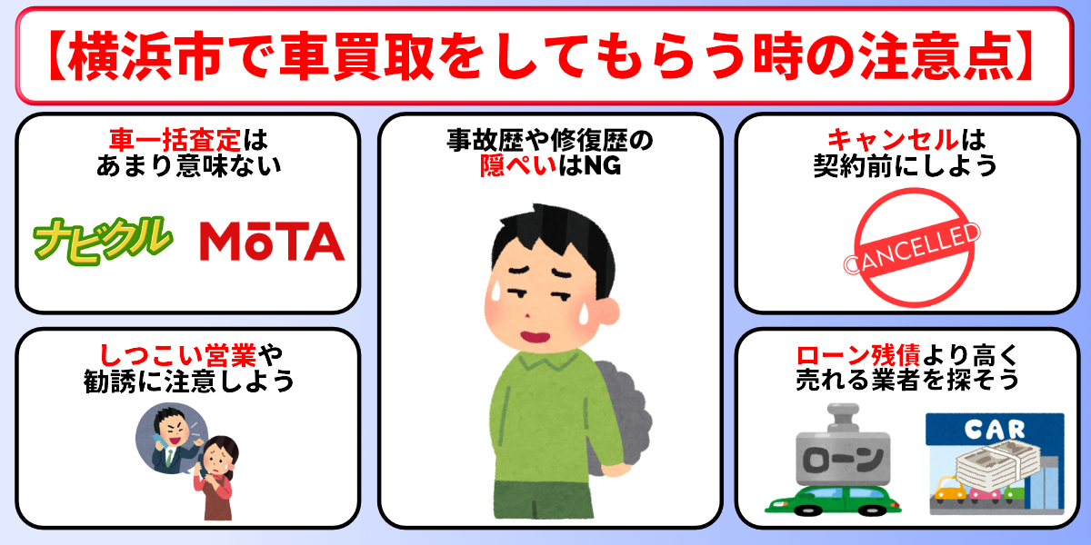 車買取　横浜市　注意点
