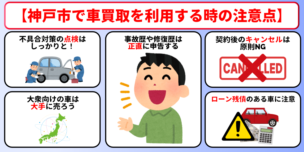 車買取　神戸市　トラブル　注意点