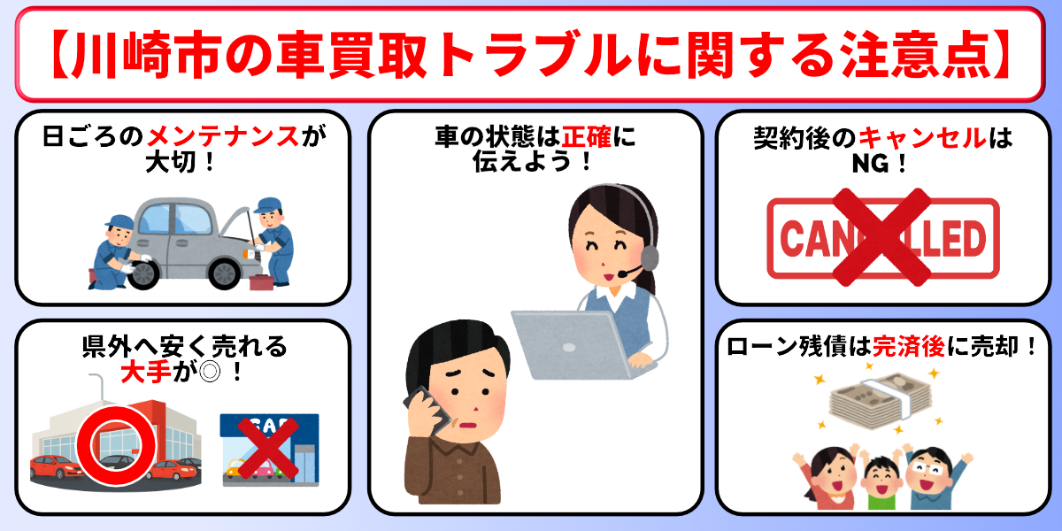 車買取 川崎市 トラブル 注意点