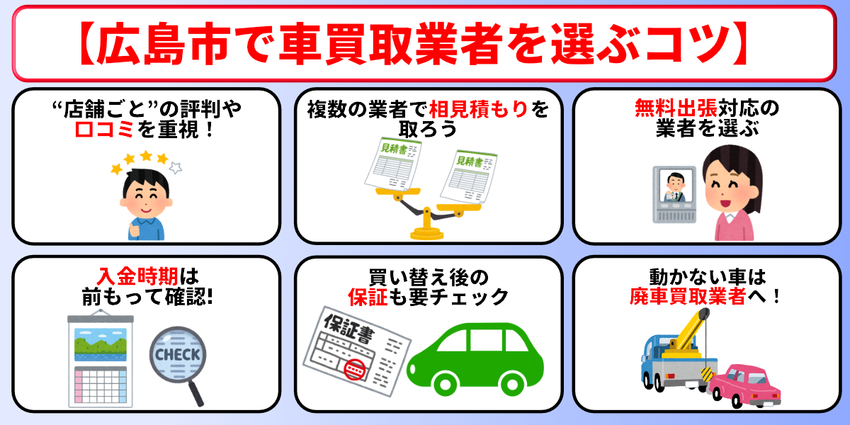 車買取　広島市　選び方