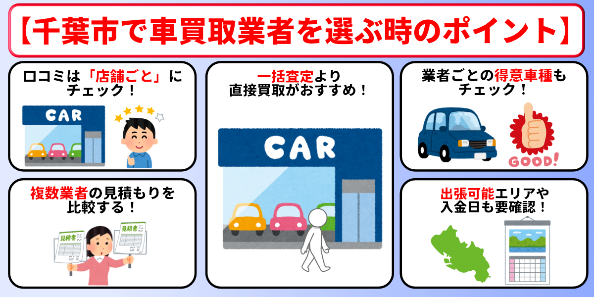 車買取 千葉市 業者 選び方
