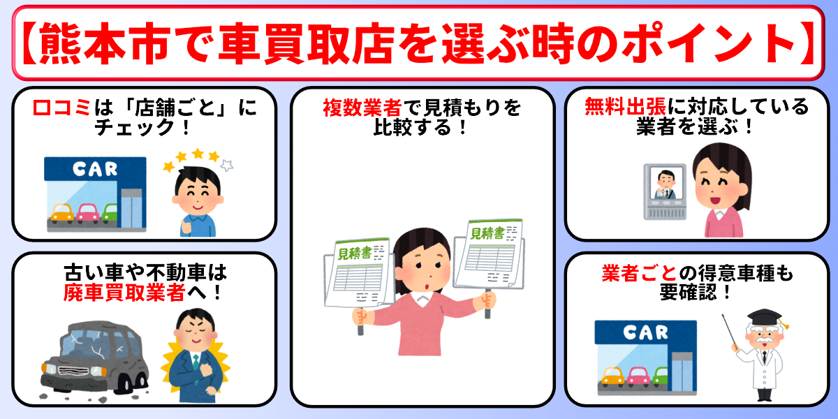 車買取　熊本市　業者　選び方