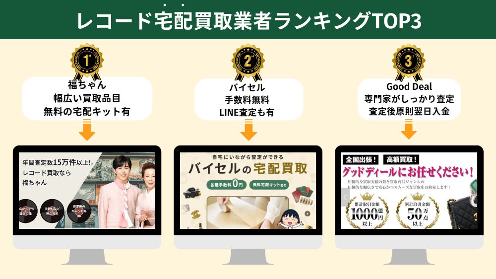 レコード宅配買取おすすめ業者ランキング3選