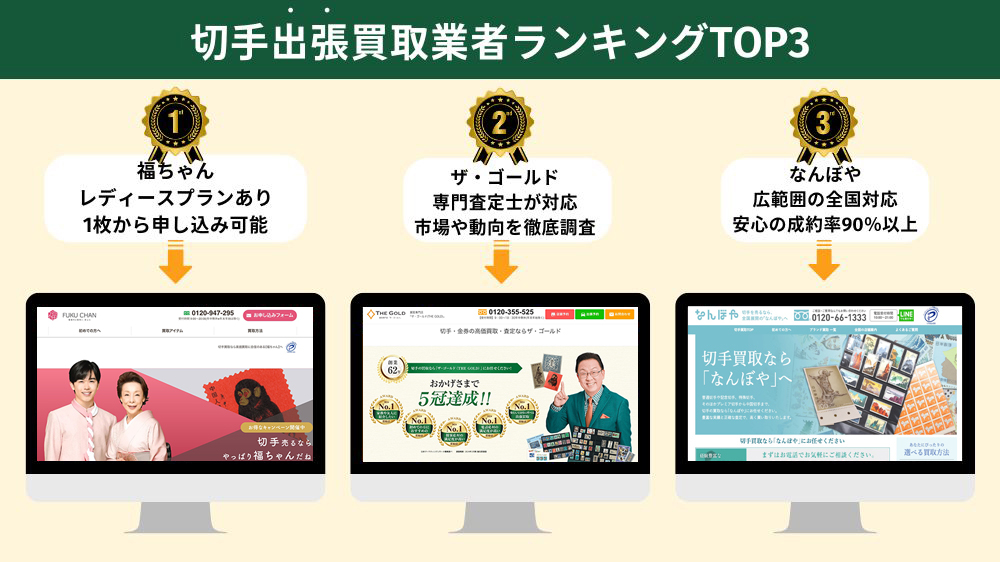 切手出張買取おすすめ業者ランキング3選