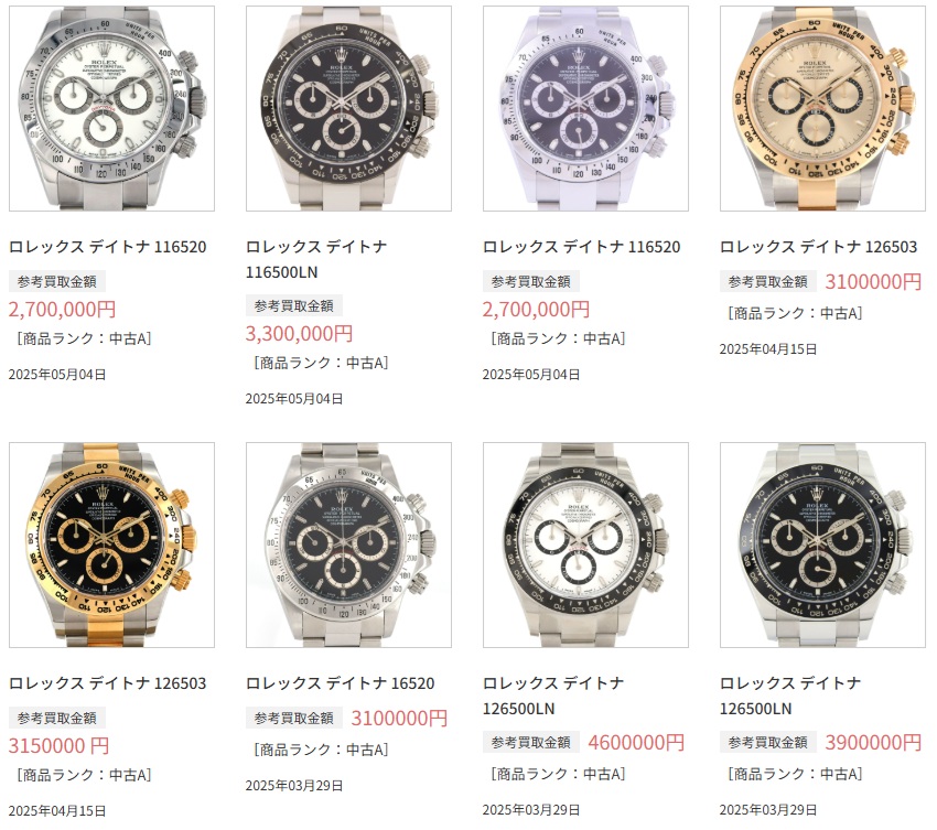 コメ兵買取実績