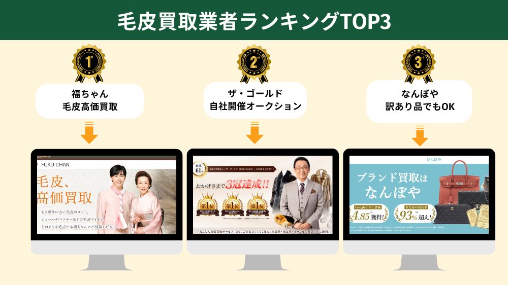毛皮買取業者ランキングトップ3