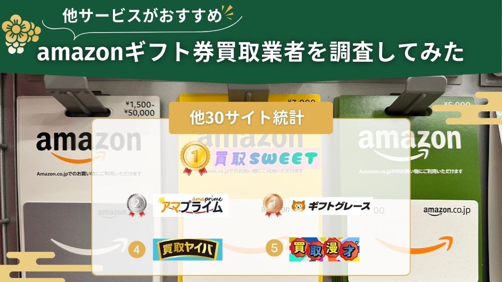 Amazonギフト券買取 他サービス調査