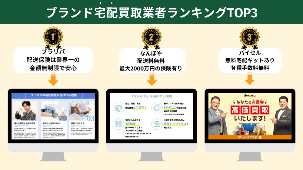 ブランド宅配買取業者ランキング3選