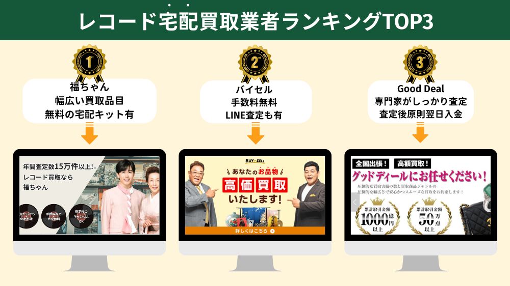 レコード宅配買取おすすめ業者ランキング3選