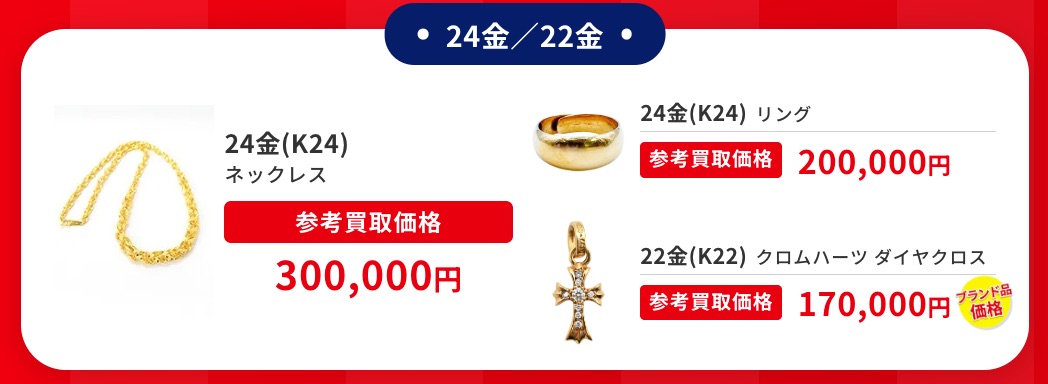 ブラリバ貴金属買取実績