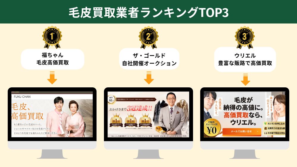 毛皮買取業者ランキングトップ3