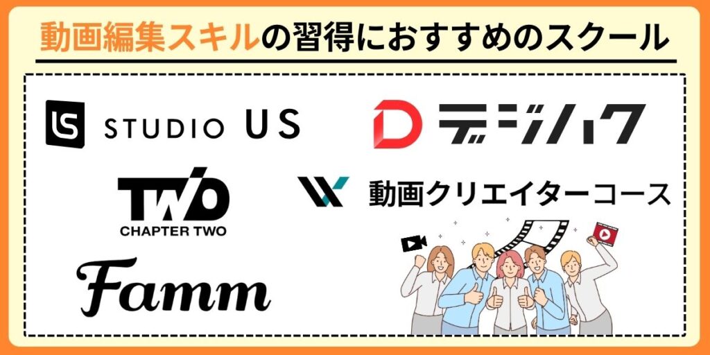 未経験者向け動画編集スキルの習得におすすめのスクール