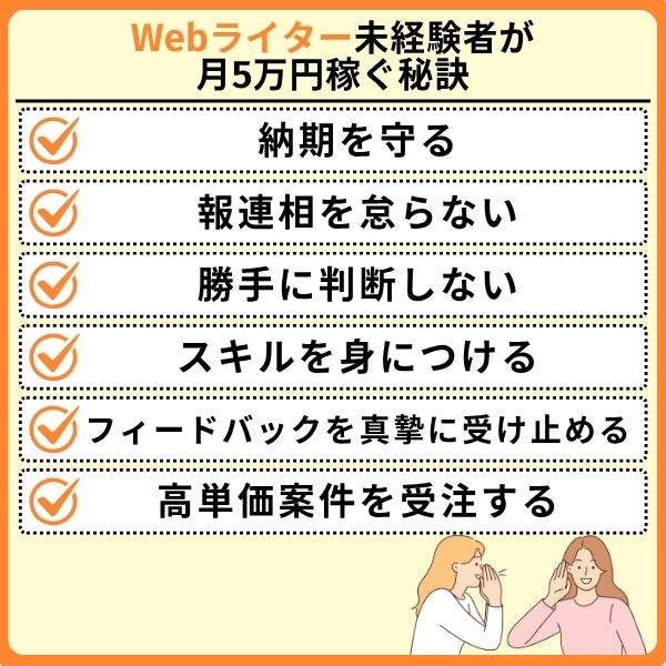 Webライター未経験者が月5万円稼ぐ秘訣