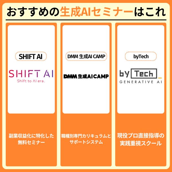おすすめの生成AIセミナーはこれ