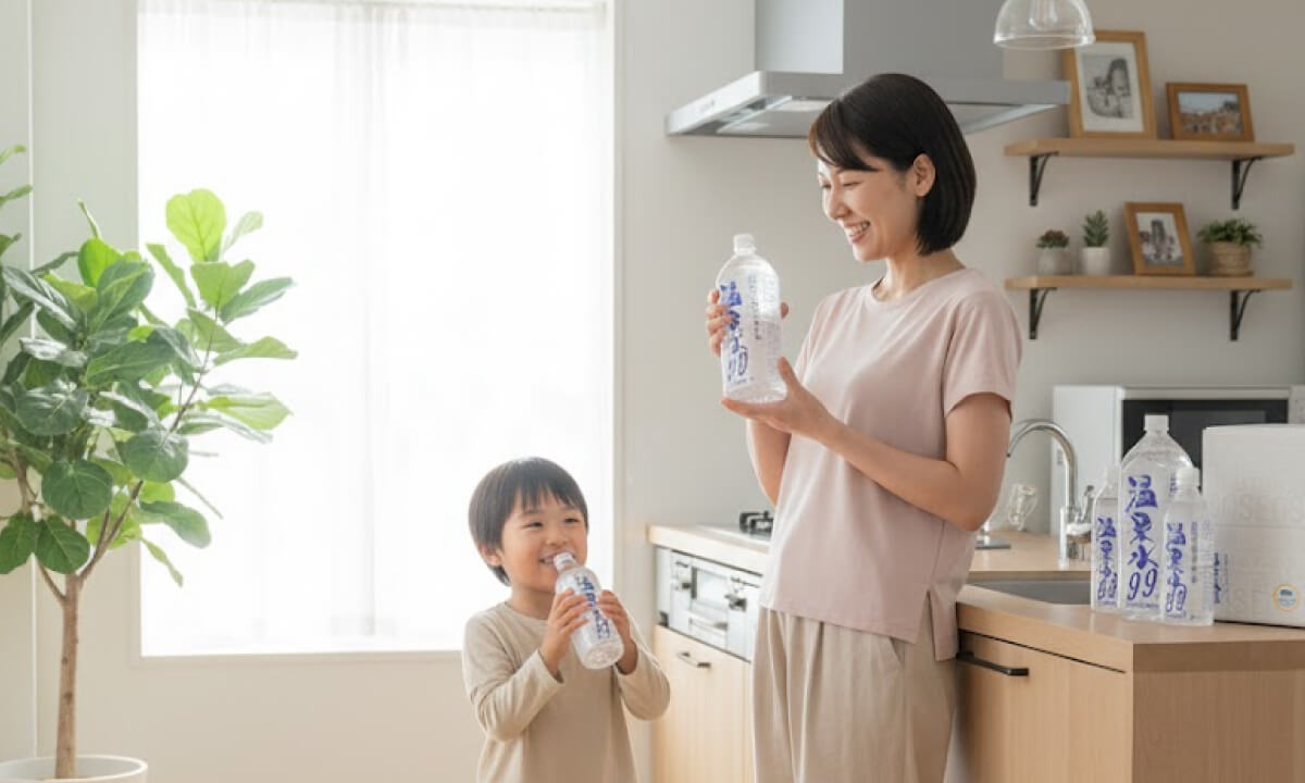 温泉水99 子どもと女性