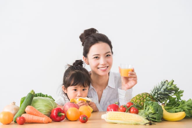 親子で野菜