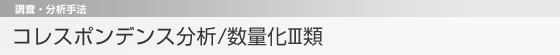 コレスポンデンス分析/数量化ＩＩＩ類
　調査・分析手法